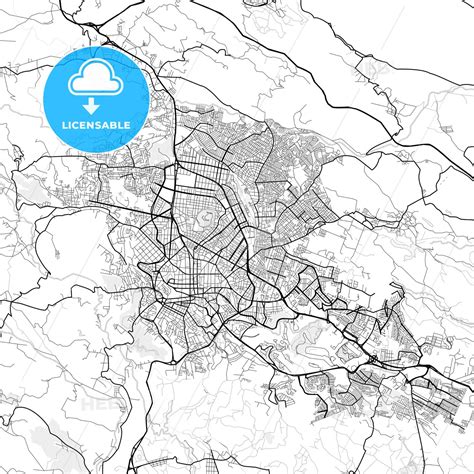 Vector PDF map of Xalapa, Mexico - HEBSTREITS