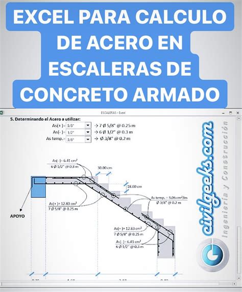 Excel Para Calculo De Acero En Escaleras De Concreto Armado Civil The Best Porn Website