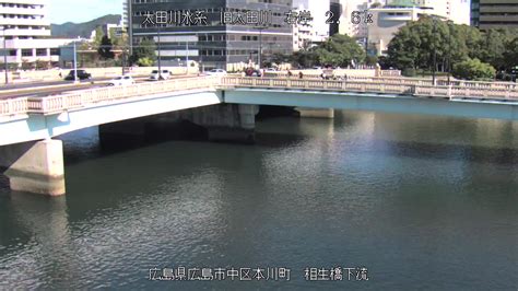 太田川水系 旧太田川 広島県広島市中区 相生橋下流の現在の映像 全国・世界のライブカメラ