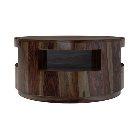 Ladonia Rustic Solid Wood Round Coffee Table