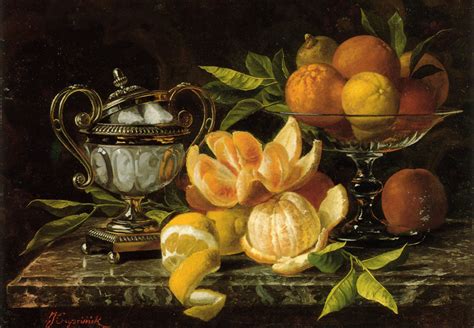 Nature Morte Aux Oranges Et Citrons Painting Jean Belgian Capeinick