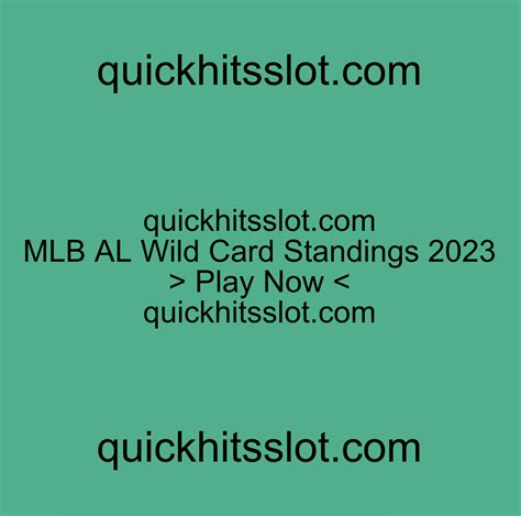 MLB AL Wild Card Standings 2023