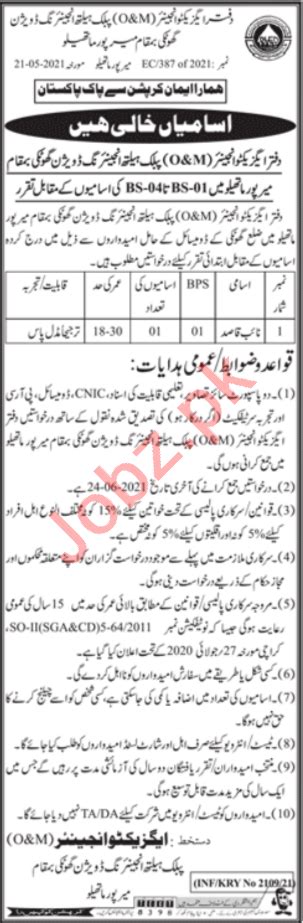 Public Health Engineering Division Phed Mirpur Mathelo Jobs Job