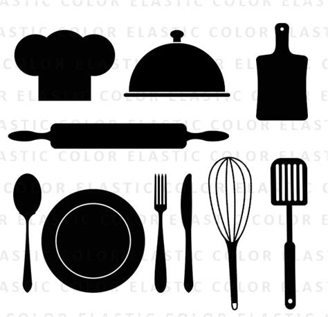 Kitchen Svg Kitchen Utensils Clipart Restaurant Clip Art Etsy