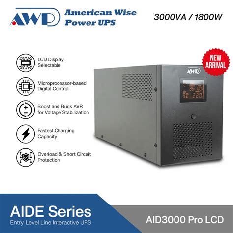 Ipason AWP AID3000 Pro Aide Pro LCD 1800W 3000VA UPS With AVR