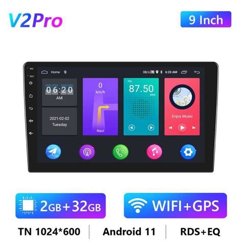 9inch 2 32G Autoradio Android 9 0 2 din Lecteur Multimédia Stéréo