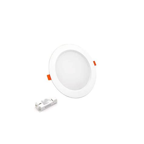 Spot Led Encastrable Plat D95 10w Ip44 Avec Transfo 110° Blanc