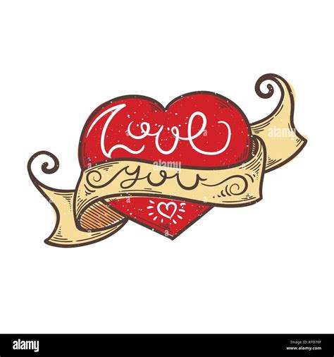 Hand Drawn Doodle Lettering With Love You Text Vector Illustration