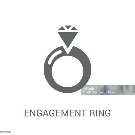 Engagement Ring Icon Trendy Engagement Ring Logo Concept On White