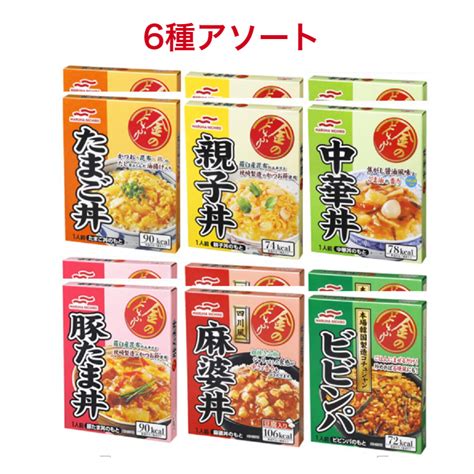 【楽天市場】マルハ ニチロ 金のどんぶり 6種アソート 12食セット たまご丼 親子丼 中華丼 豚たま丼 ビビンパ 四川風麻婆丼 各2点セット