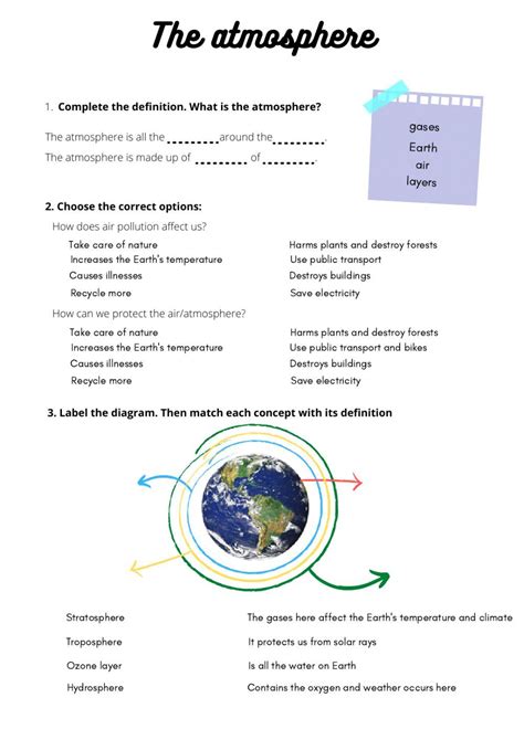 Layers Of The Atmosphere Worksheet - Wordworksheet.com | Worksheets ...