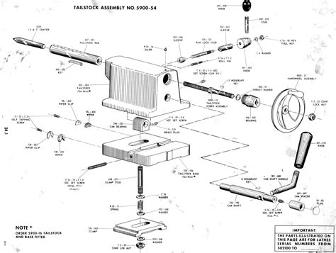 Lathe Tailstock Assembly Drawing