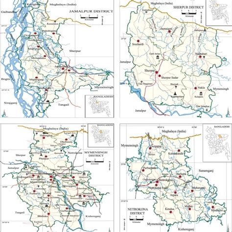 The target districts’ map in Mymensingh division where the primary... | Download Scientific Diagram