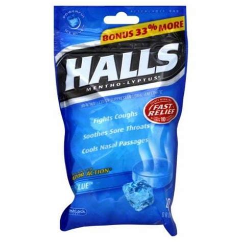 Halls Blue Ice Flavored Cough Drops 40 Ct Kroger