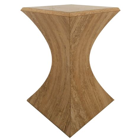 Mid-Century Modern Faux Stone Pedestal Table at 1stDibs