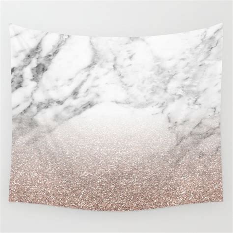 Marble Sparkle Rose Gold Wall Tapestry By Marbleco Society6