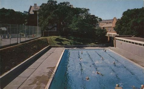 Swimming pool and grounds - Mercy High School Burlingame, CA Postcard