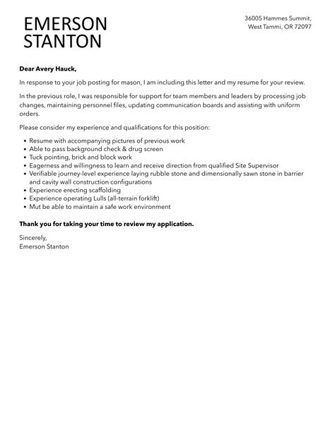 Mason Cover Letter Velvet Jobs