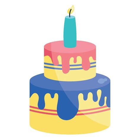 Birthday Cake With Candle Illustration Vector Art At Vecteezy