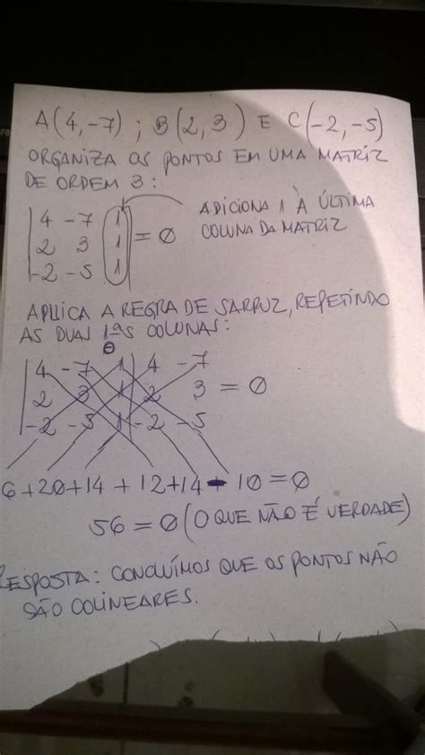 Determine O Valor De X Para Que Os Pontos A 1 X B 0 1 E C 1