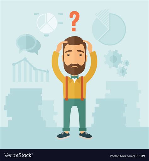 Confused Man Royalty Free Vector Image Vectorstock