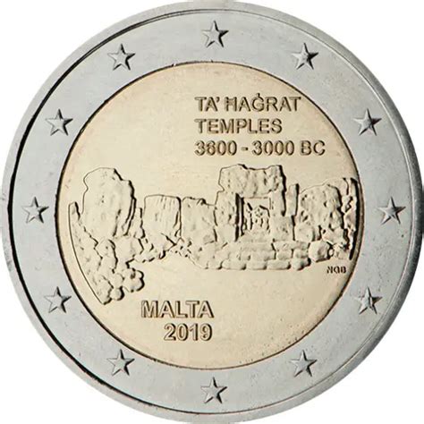 Malte 2 Euro Temples De Ta Hagrat 2019 Pieces Euro Tv Le