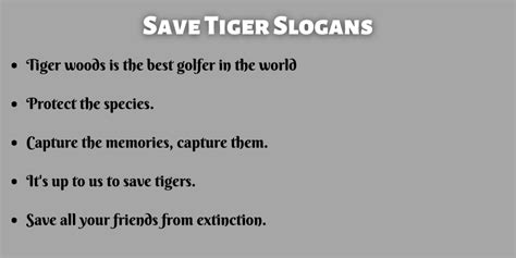 400 Catchy Save Tiger Slogans That You Will Love