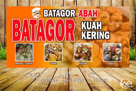 Spanduk Kuliner Batagor Mie Ayam Baksowarung Nasiwartekkonter Uk