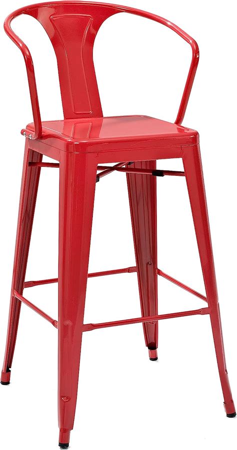 Crosley Furniture Amelia Metal Cafe Barstool With Back