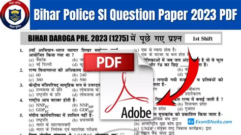 Bihar Police Si Question Paper 2023 Pdf With Solutions