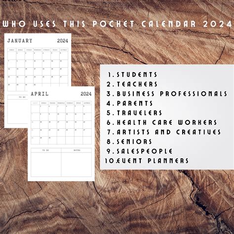 Mini Pocket Calendar 2024 Printable Easy to Use PDF Fits - Etsy