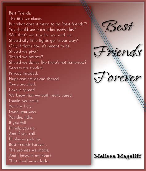 Best Friends Forever Melissa Magaliff Friendship Poems