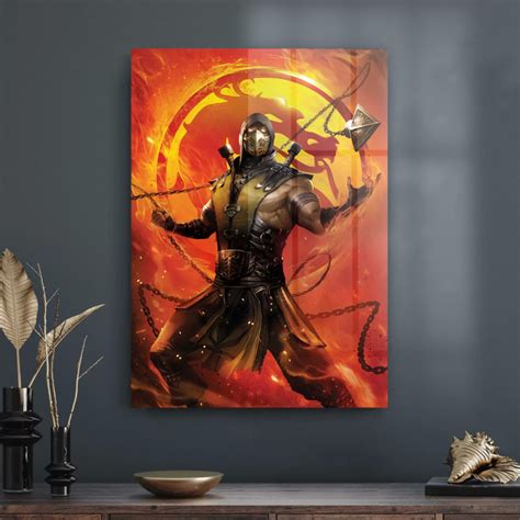 Decovetro Cam Tablo Mortal Kombat Scorpion Poster X Cm