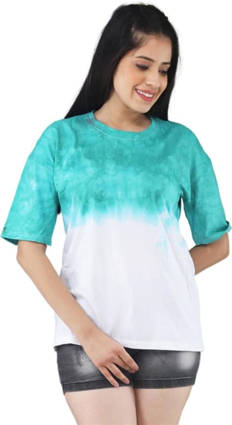 Buy Lappen Fashion Women Light Green White Tie And Dye Pure Cotton