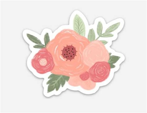 Flower Stickers Floral Stickers Pink Flower Stickers Pink Stickers