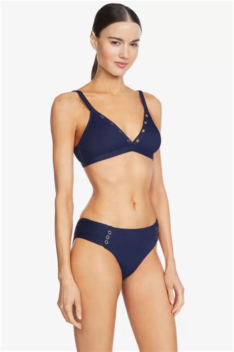 Outlet Robin Piccone Amy Triangle Bikini Top Navy Robin Piccone Swimwear