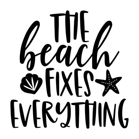 Beach Quotes Typography black and white for printing 15572364 Vector Art at Vecteezy