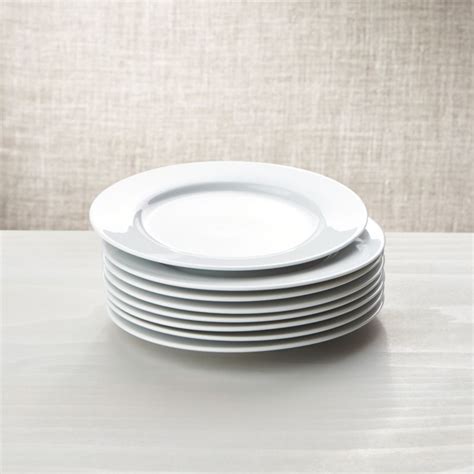 White Porcelain Salad Plates Set of 8 | Crate and Barrel