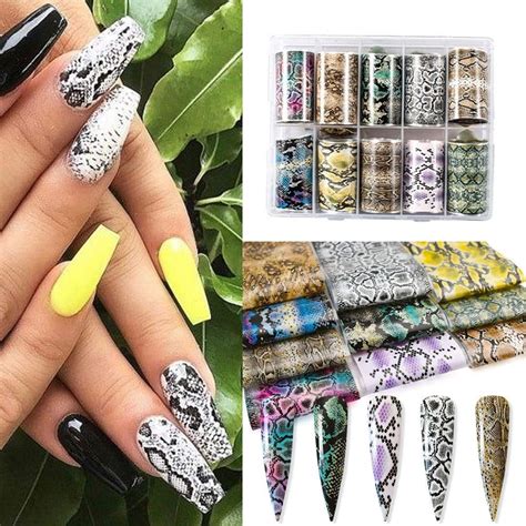 Nail Gang 10 Piece Snake Skin Nai Decals Nail S Nail Art Stickers White