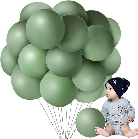 Amazon Jenaai Pcs Inch Balloons Large Sage Green Balloons