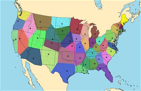 The United States according to the closest state capital city [2964 x