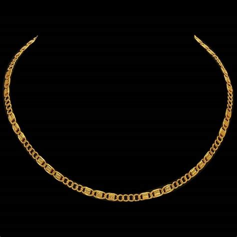 Showroom Of 22kt Hallmark Real Solid Yellow Gold Necklace Curb Luxury