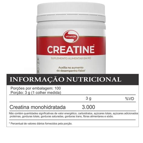 Creatina 300g Monohidratada Vitafor Creatina Pt 300g Vitafor