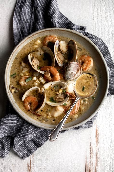 Green Chili and Corn Seafood Chowder - Cooking with Cocktail Rings