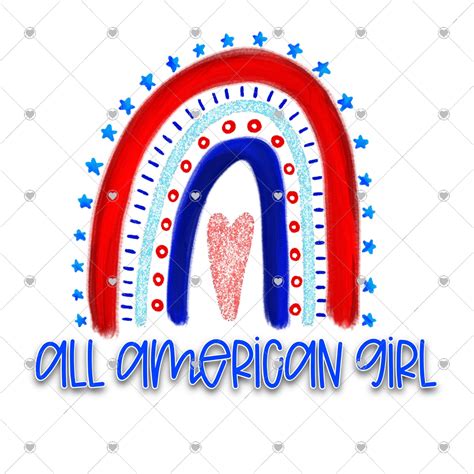 All American Girl Rainbow Ready To Press Sublimation And Dtf Transfer