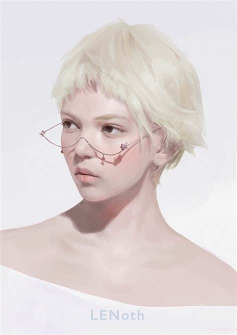 Face Blonde ArtStation Women Simple Background Artwork Portrait