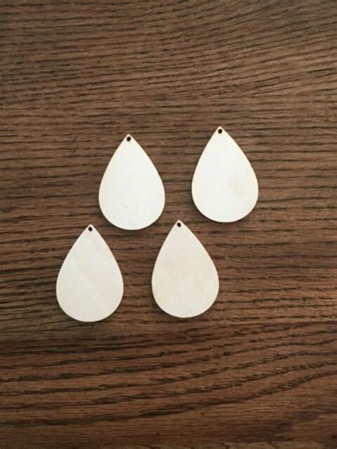 5 Pair Of Teardrop Wood Earring Blanks 2 Size B100 Sublimation