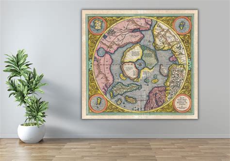 The North Pole First Map Of The Arctic By Mercator Poster Print