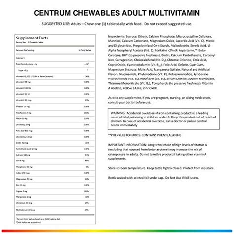 Centrum Chewable Multivitamin for Adults, 100 Count | Pricepulse