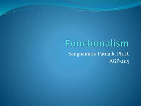 Functionalism 1 Pptx